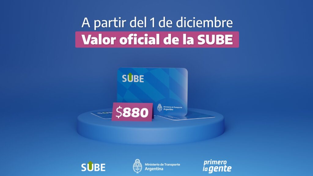 Desde este viernes aumenta el valor de la tarjeta SUBE