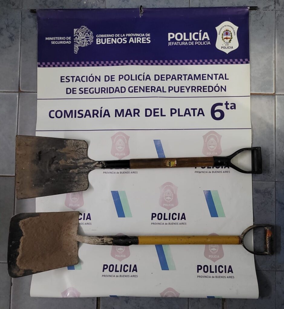 Robó dos palas, intentó escapar de la policía pero terminó aprehendido