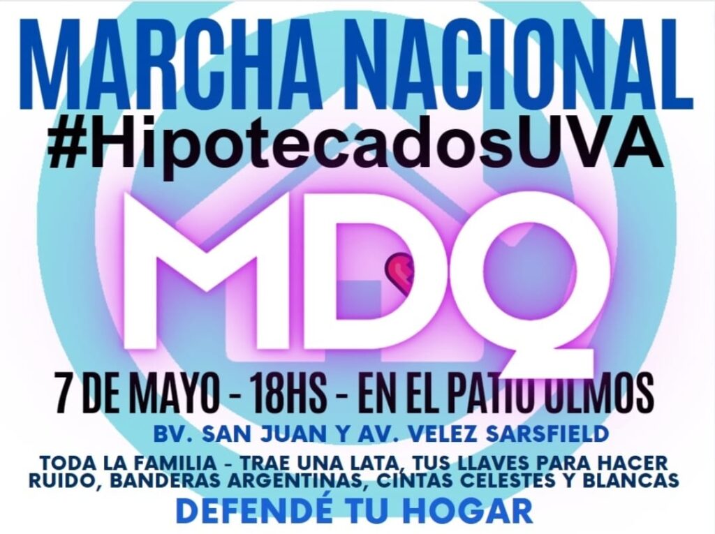 Marcha nacional hipotecados-UVA: Tenedores de créditos marchan para pedir por sus viviendas