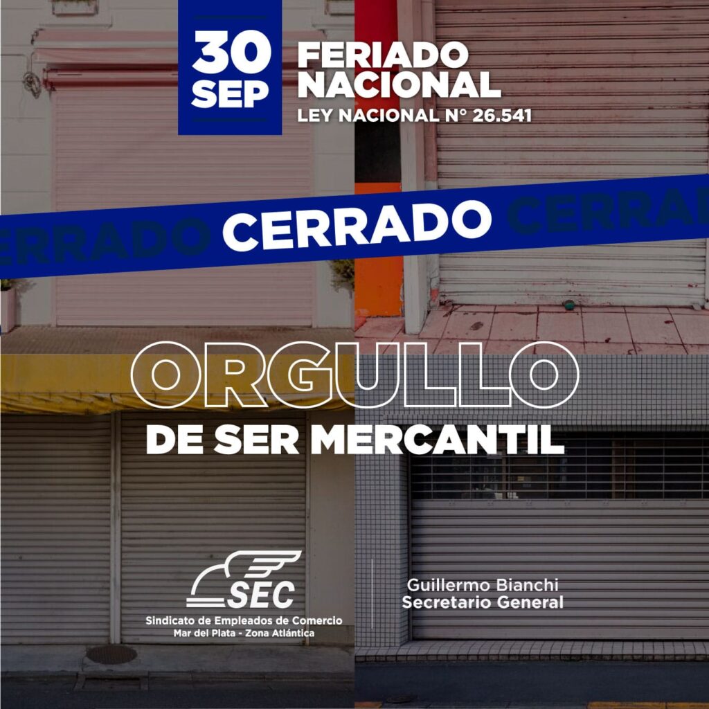 Empleados de Comercio celebrarán su día y no habrá atención al público