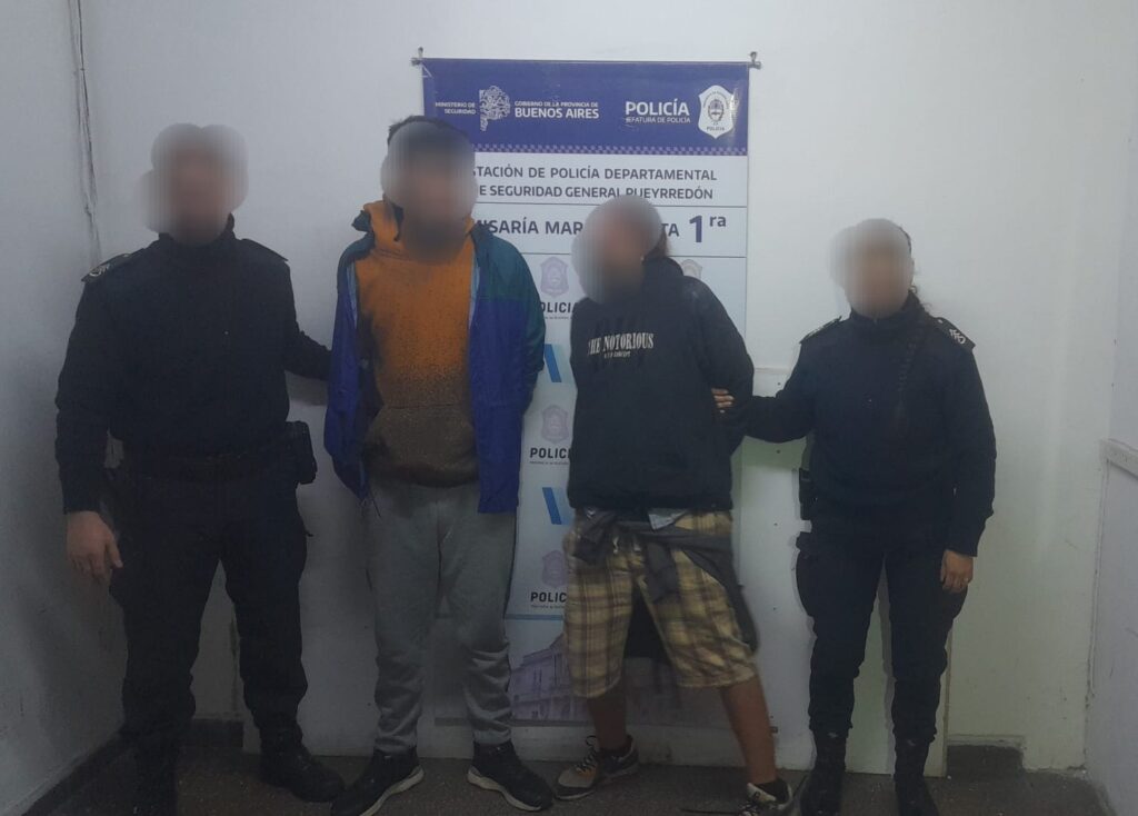 Pareja con frondosos antecedentes rompió un vidrio de un gimnasio y robó una pantalla: aprehendidos
