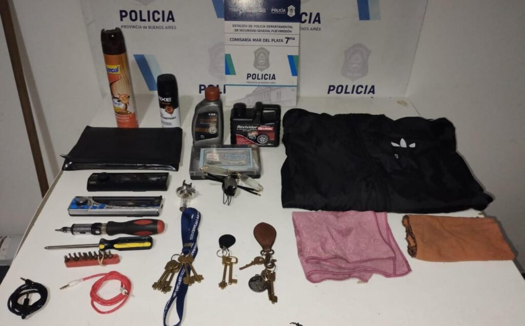 Rompió una vidriera y robó varios autos estacionados en la vía pública: aprehendido