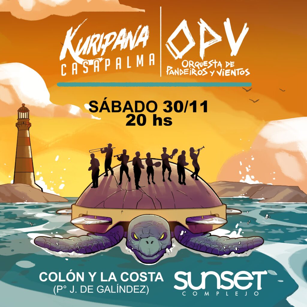 Kuripana y la orquesta de vientos en un atardecer inolvidable frente al mar