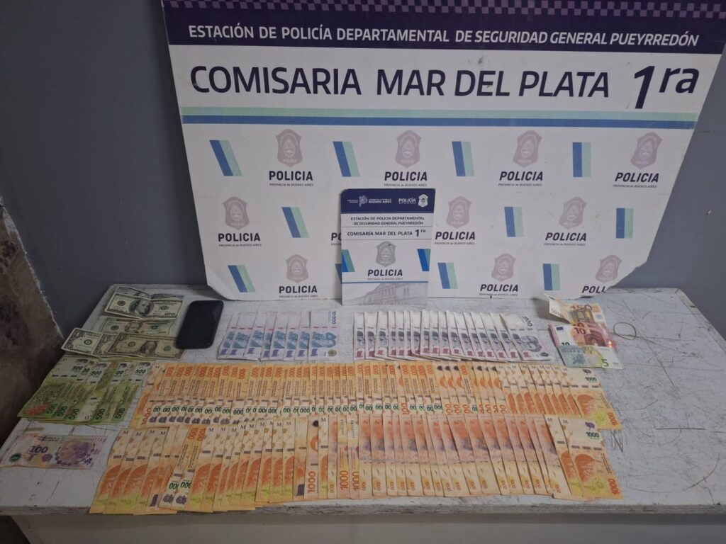 Cayó delincuente tras violentar un vehículo estacionado: tenía pesos, dólares y euros