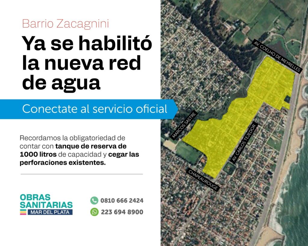Vecinos de Zacagnini ya pueden conectarse a la nueva red de agua