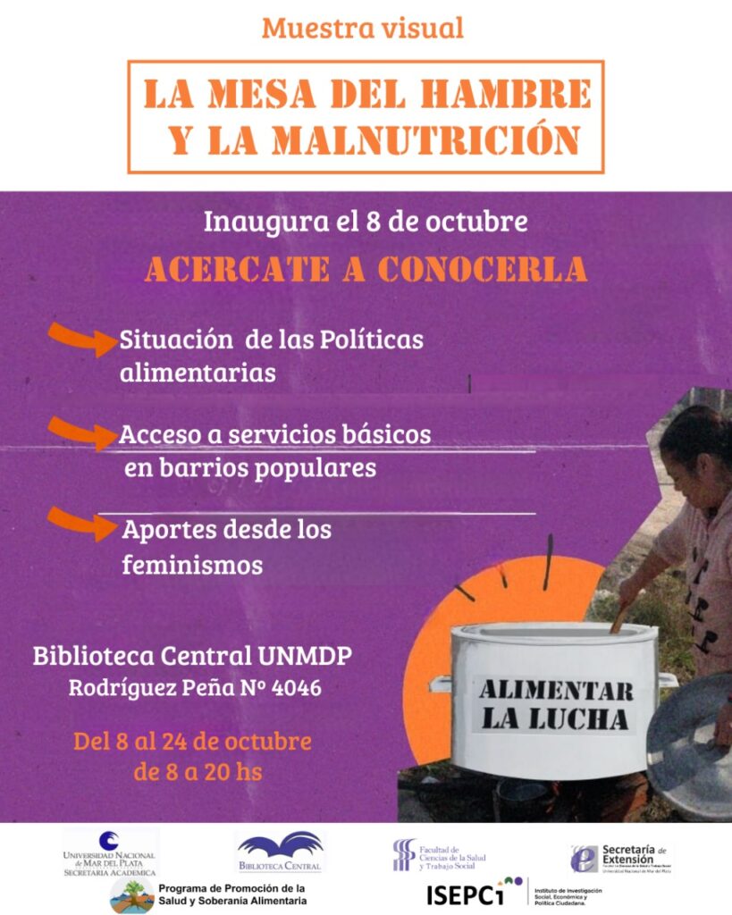 Presentan la muestra visual «La mesa del hambre y la malnutrición» en la Universidad Nacional de Mar del Plata