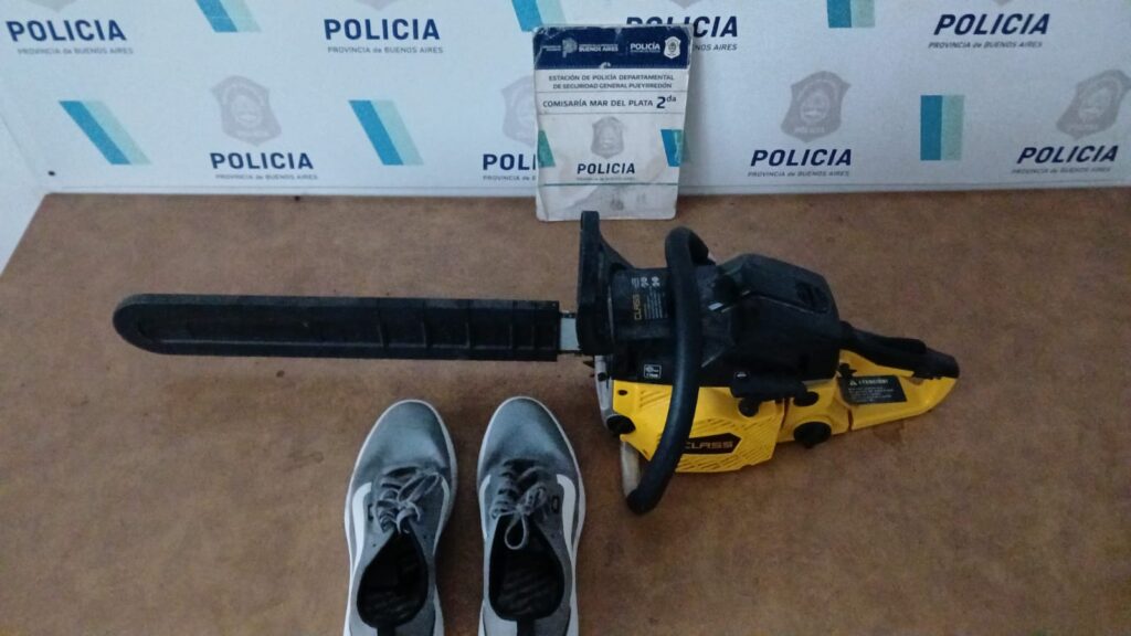 Rompieron el vidrio de un auto para robar un par de zapatillas y una motosierra