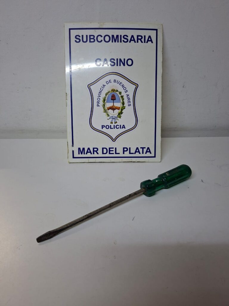 Intentó romper la puerta de un kiosco con un destornillador y terminó aprehendido