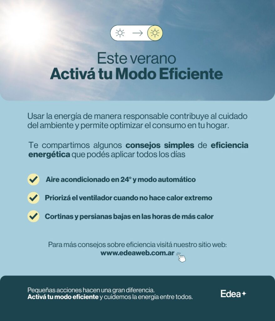 Eficiencia energética: EDEA brinda recomendaciones para un uso responsable de la energía eléctrica