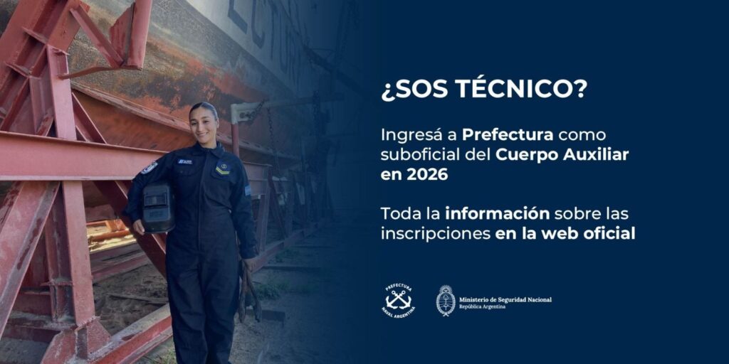 Últimos días de inscripción para técnicos que quieran sumarse a la Prefectura