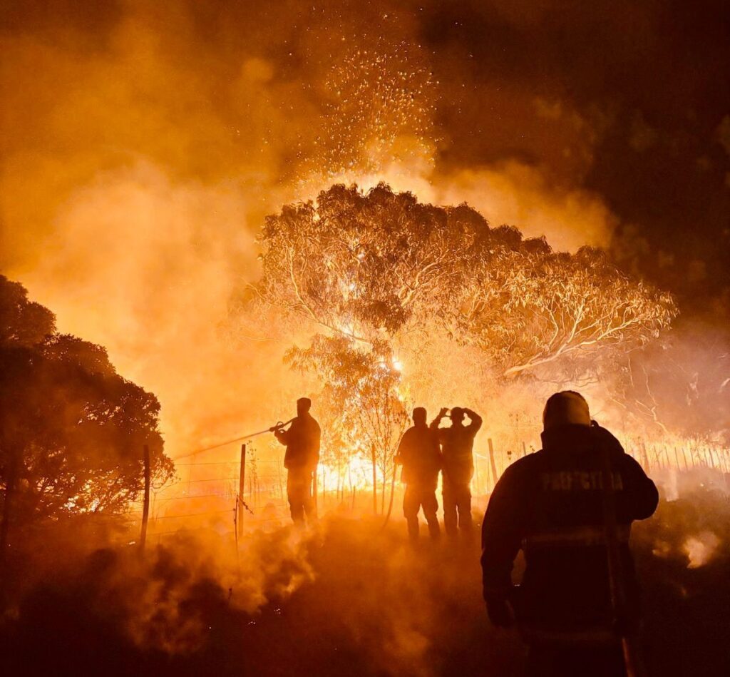 Video: bomberos de la Prefectura trabajaron intensamente en la extinción de dos importantes incendios en Mar del Plata