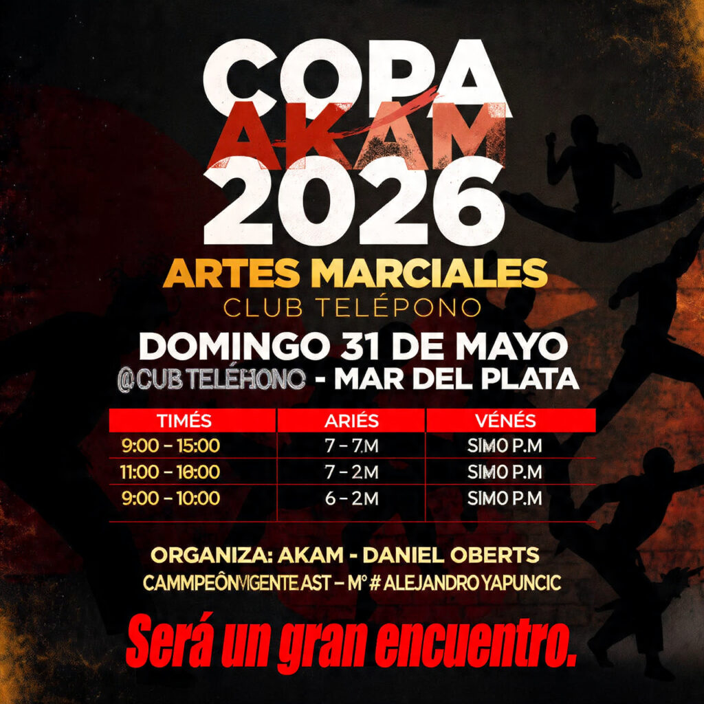 Llega la Copa AKAM 2026 de artes marciales a Mar del Plata