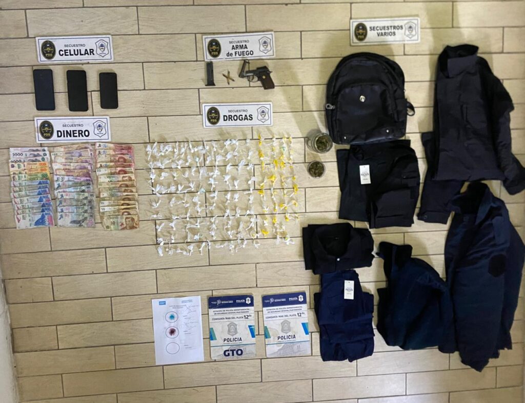 Video: mega allanamiento en Mar del Plata y secuestro de armas, drogas y uniformes policiales