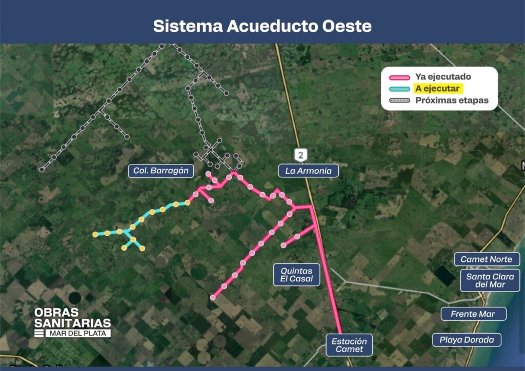 El Acueducto Oeste vuelve a ponerse en marcha: permitirá fortalecer el abastecimiento de agua en la zona oeste