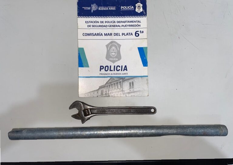 Agredió a una mujer y rompió un auto con un caño y una llave francesa